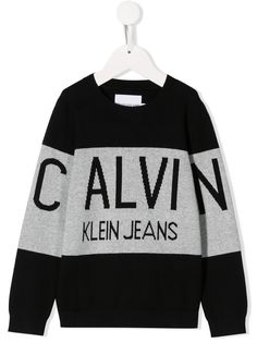 Calvin Klein Kids джемпер в стиле колор-блок с логотипом