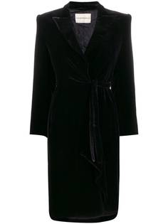 Giorgio Armani Pre-Owned бархатное ярусное пальто 1990-х годов