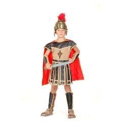 Карнавальный костюм Winter Wings Римский воин туника/накидка/шлем/пояс/доспехи, цвет: красный/бежевый