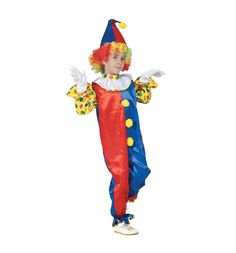 Карнавальный костюм Winter Wings Клоун комбинезон/шляпа, цвет: красный/синий/желтый