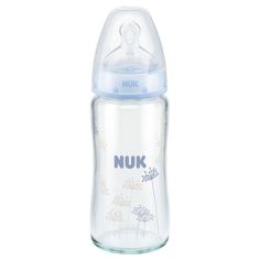 Бутылочка Nuk соска с отверствием М размер 2 стекло с рождения, 240 мл