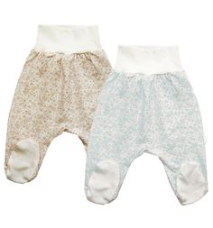Комплект ползунки 2 шт Папитто Летняя, цвет: бежевый/голубой
