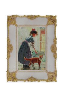 Картина "Девочка с кошкой" Glasar