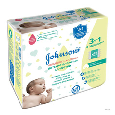 Салфетки Johnsons Baby Нежность хлопка влажные детские 224 шт