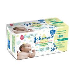 Салфетки Johnsons Baby Нежность хлопка влажные детские 112 шт