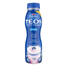Йогурт питьевой Савушкин продукт Teos Греческий Черника 1,8% 300 г