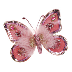 Бабочка декоративная Kaemingk 611219 на клипсе 15 см