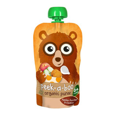 Пюре фруктовое Peek-a-boo из яблок и персиков со вкусом печенья 113 г