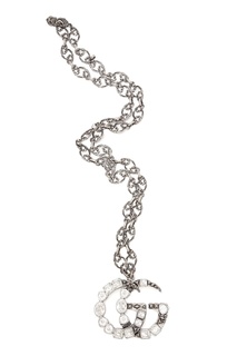 Серебристая подвеска с монограммой Gucci