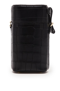 Черная мини-сумка в форме тубуса Leather Like Wood