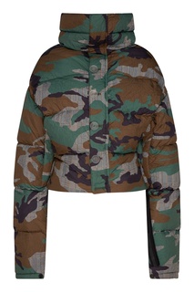 Куртка-пуховик с комбинированным принтом Unravel Project