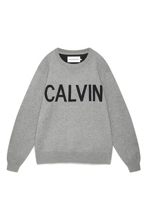 Серый свитшот с логотипом Calvin Klein