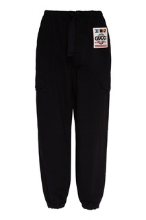 Черные брюки карго с логотипом Gucci