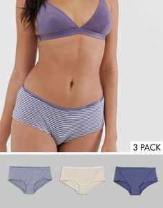 Набор из 3 трусов-шортиков серого и синего цвета Green Treat-Мульти Greentreat