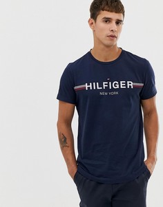 Темно-синяя футболка с логотипом Tommy Hilfiger-Темно-синий