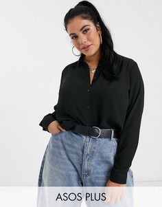 Черная блузка на пуговицах New Look Curve-Кремовый