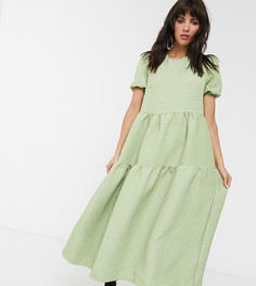 Ярусное свободное платье макси Glamorous-Зеленый