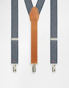 Винтажные джинсовые подтяжки синего цвета ASOS-Синий