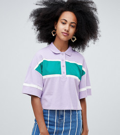 Укороченная футболка-поло Monki-Фиолетовый