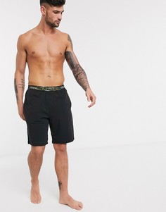 Шорты для дома с камуфляжным принтом на поясе Calvin Klein-Черный