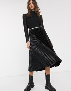 Черная плиссированная юбка Esprit-Черный