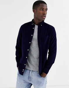 Темно-синяя вельветовая рубашка Celio-Темно-синий