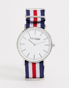 Женские часы с нейлоновым красным/темно-синим ремешком Stratford-Мульти