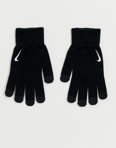 Черные трикотажные перчатки Nike Running-Черный