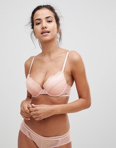 Кружевной бюстгальтер с глубоким вырезом и уплотненными чашечками Gossard-Розовый