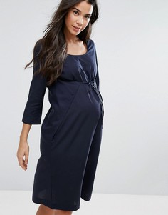 Платье миди Mamalicious Maternity-Темно-синий Mama.Licious
