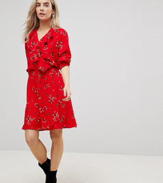 Красное чайное платье мини с цветочным принтом Vero Moda Petite-Красный