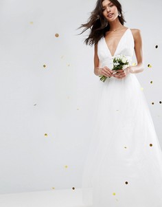 Платье макси из тюля ASOS EDITION Wedding-Кремовый