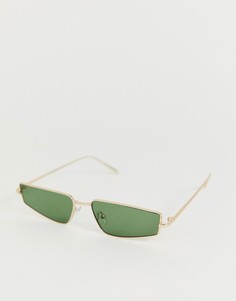 Прямоугольные солнцезащитные очки-маска ASOS DESIGN-Золотой