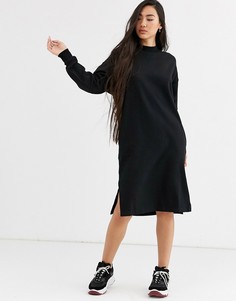Черное трикотажное платье миди Monki-Черный