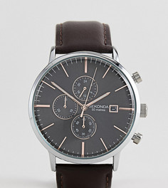 Часы с коричневым кожаным ремешком и хронографом Sekonda эксклюзивно для ASOS-Коричневый