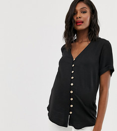 Черная рубашка на пуговицах New Look Maternity-Черный