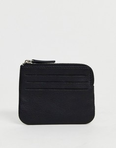 Кожаный кошелек для монет ASOS DESIGN-Черный цвет