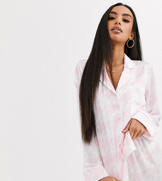 Рубашка от пижамы с узором \"гусиная лапка\" Missguided Petite-Розовый