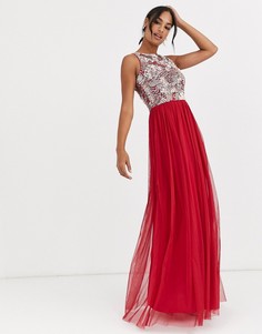 Платье макси с декоративной отделкой ANGELEYE-Красный