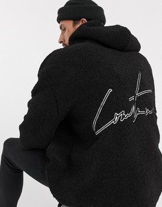 Худи черного цвета из искусственного меха с логотипом The Couture Club-Черный