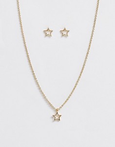 Новогодний подарочный набор из ожерелья и серег с оригинальным дизайном Johnny Loves Rosie-Золотой