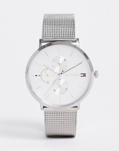 Серебристые часы с сетчатым браслетом Tommy Hilfiger 1781942 Jenna-Серебряный