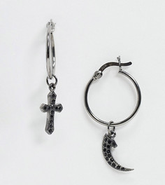 Серебряные серьги-кольца с подвесами Reclaimed Vintage inspired эксклюзивно для ASOS-Серый