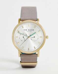 Часы с кожаным ремешком Ted Baker Brit-Серый