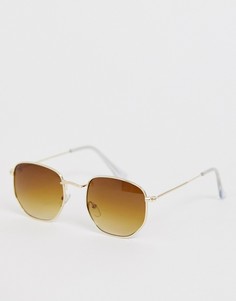 Круглые солнцезащитные очки с градиентными стеклами Jeepers Peepers-Золотой