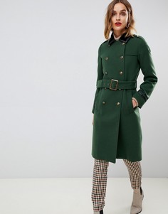 Пальто в стиле милитари Gianni Feraud-Зеленый