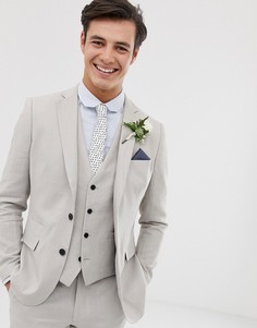 Приталенный льняной пиджак French Connection wedding-Серый