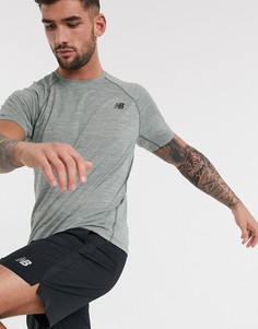 Футболка цвета хаки New Balance Running tenacity-Зеленый