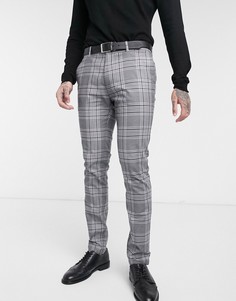 Серые строгие брюки скинни Topman-Серый