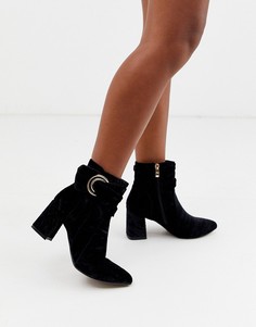 Бархатные ботильоны с кольцами Glamorous-Черный